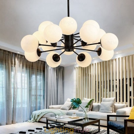 16 Light Nordic Chandelier with Glass Shade 16 Light Nordic Chandelier with Glass Shade