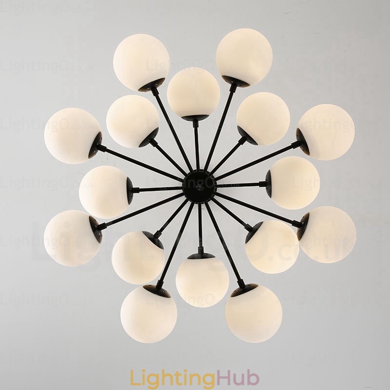 16 Light Nordic Chandelier with Glass Shade