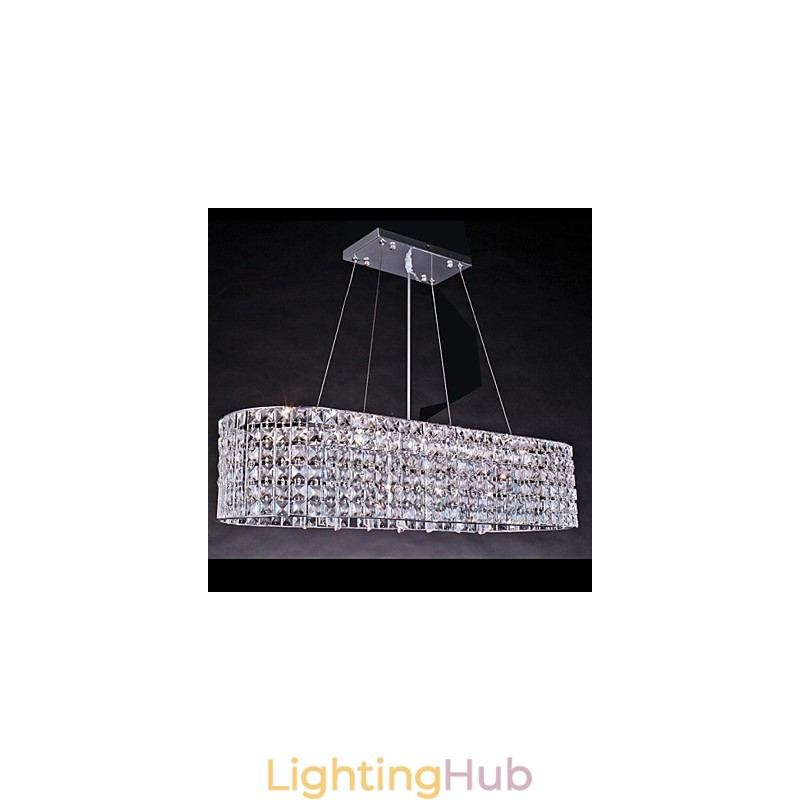 Modern Contemporary Chrome Crystal Chandelier