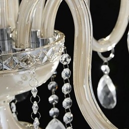 8 Light The style of palace Glass Chandelier With Candle Bulb