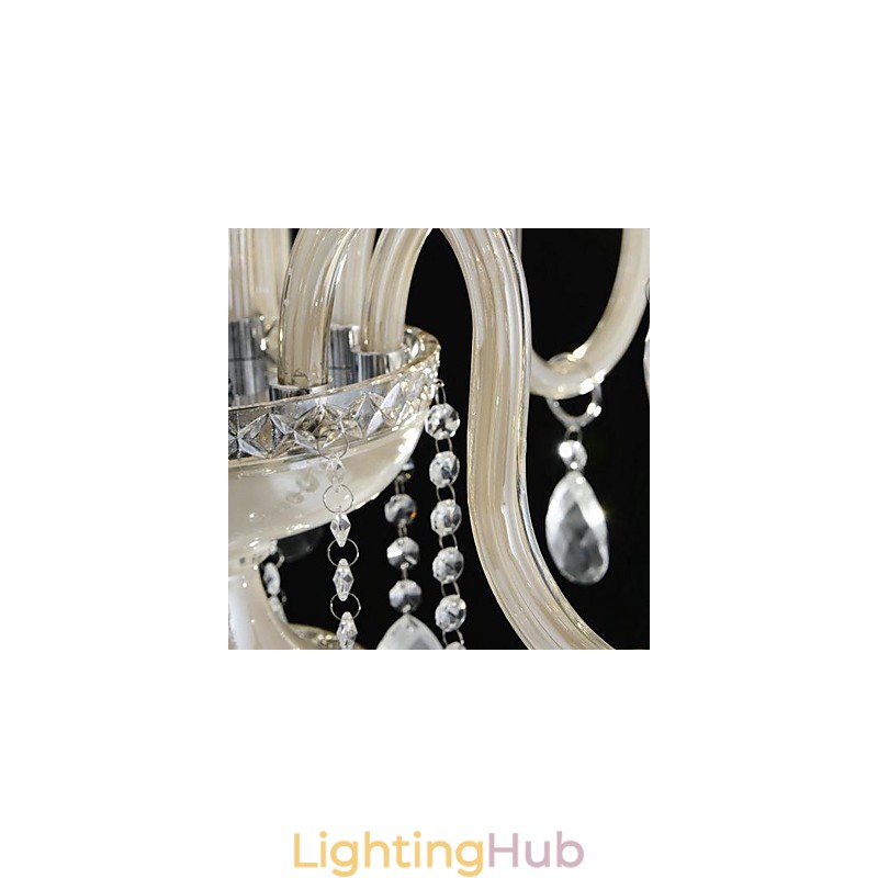 8 Light The style of palace Glass Chandelier With Candle Bulb