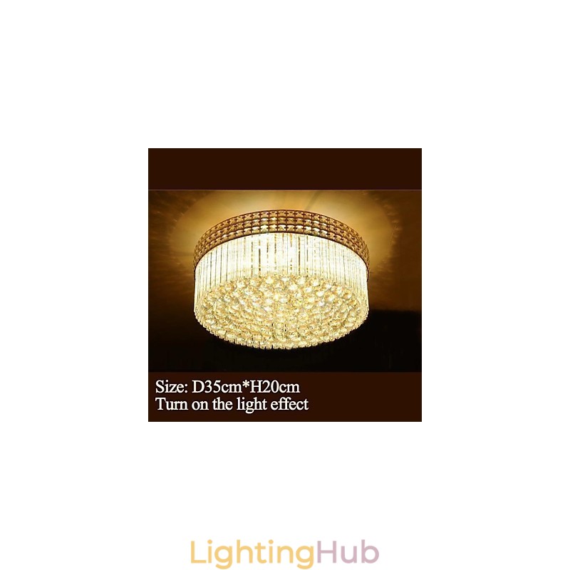 Modern Luxury Chandelier Crystal Absorb Dome Light Diameter 35CM Contains 3 Bulbs
