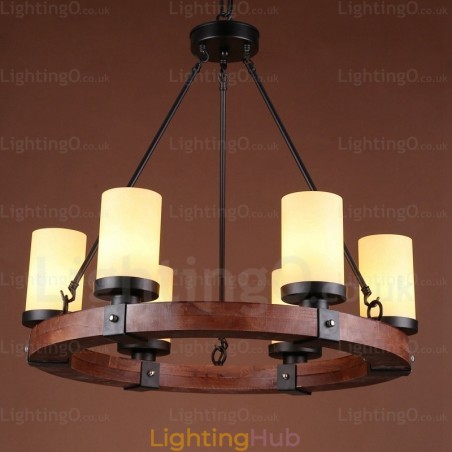 6 Light Country Rustic Pendant Light with Glass Shade 6 Light Country Rustic Pendant Light with Glass Shade