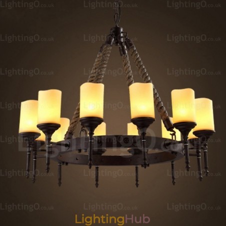 12 Light Country Rustic Vintage Retro Pendant Light with Glass Shade 12 Light Country Rustic Vintage Retro Pendant Light with Glass Shade