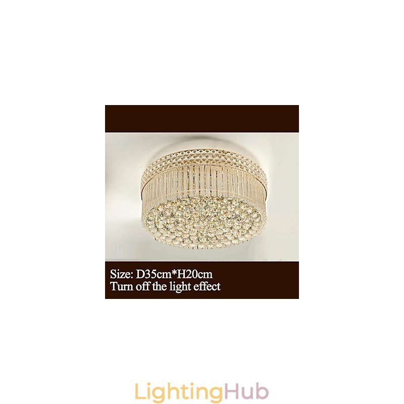 Modern Luxury Chandelier Crystal Absorb Dome Light Diameter 35CM Contains 3 Bulbs