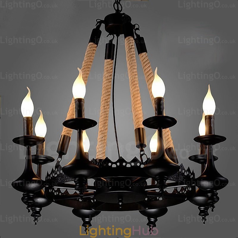 8 Light Country Rustic Pendant Light