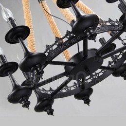 8 Light Country Rustic Pendant Light