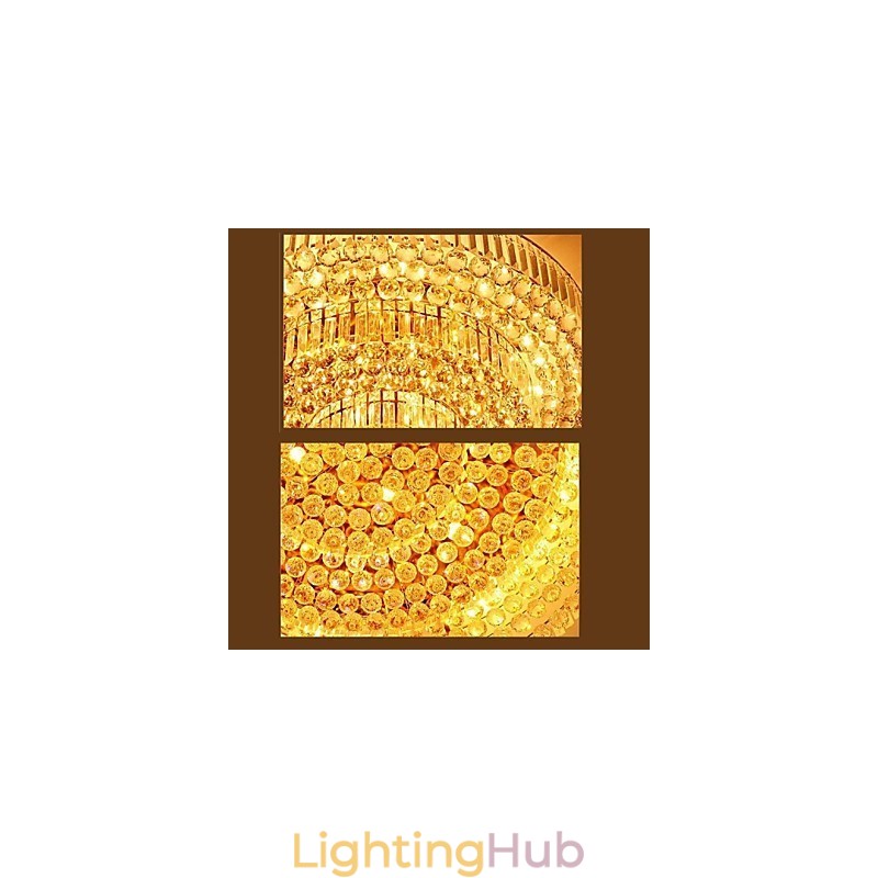 Modern Luxury Chandelier Crystal Absorb Dome Light Diameter 35CM Contains 3 Bulbs
