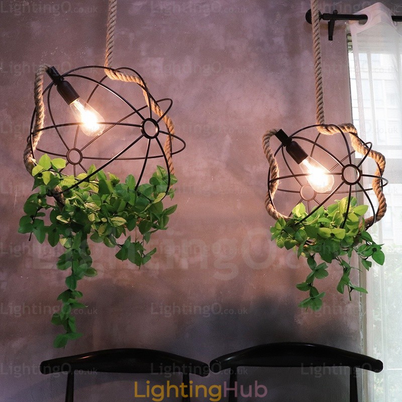1 Light Country Rustic Vintage Retro Pendant Light