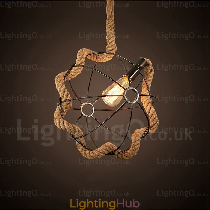 1 Light Country Rustic Vintage Retro Pendant Light