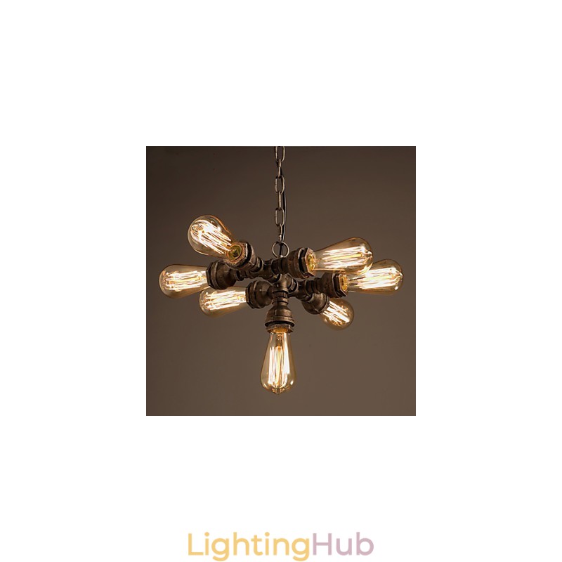 Rustic Lodge Vintage Electroplated Metal Chandelier