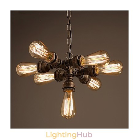 Rustic Lodge Vintage Electroplated Metal Chandelier