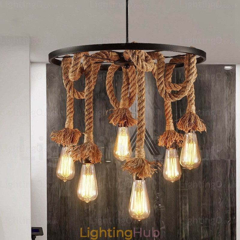 6 Light Vintage Retro Pendant Light
