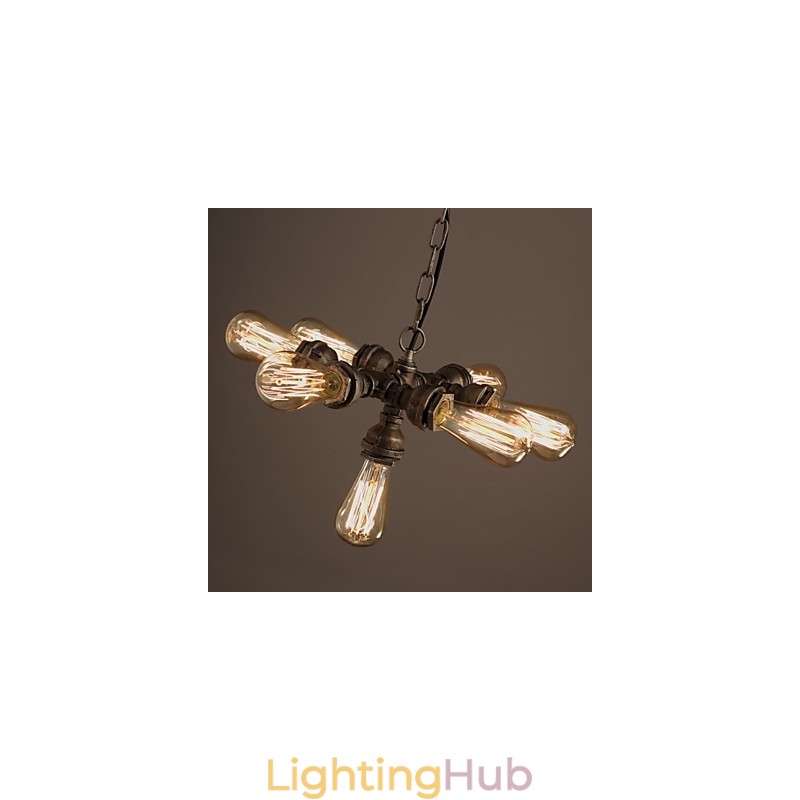 Rustic Lodge Vintage Electroplated Metal Chandelier
