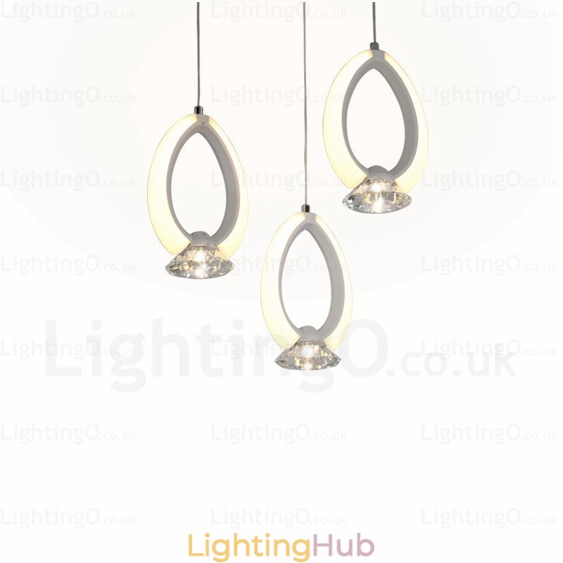 1 Light Modern Contemporary Pendant Light with Crystal Shade