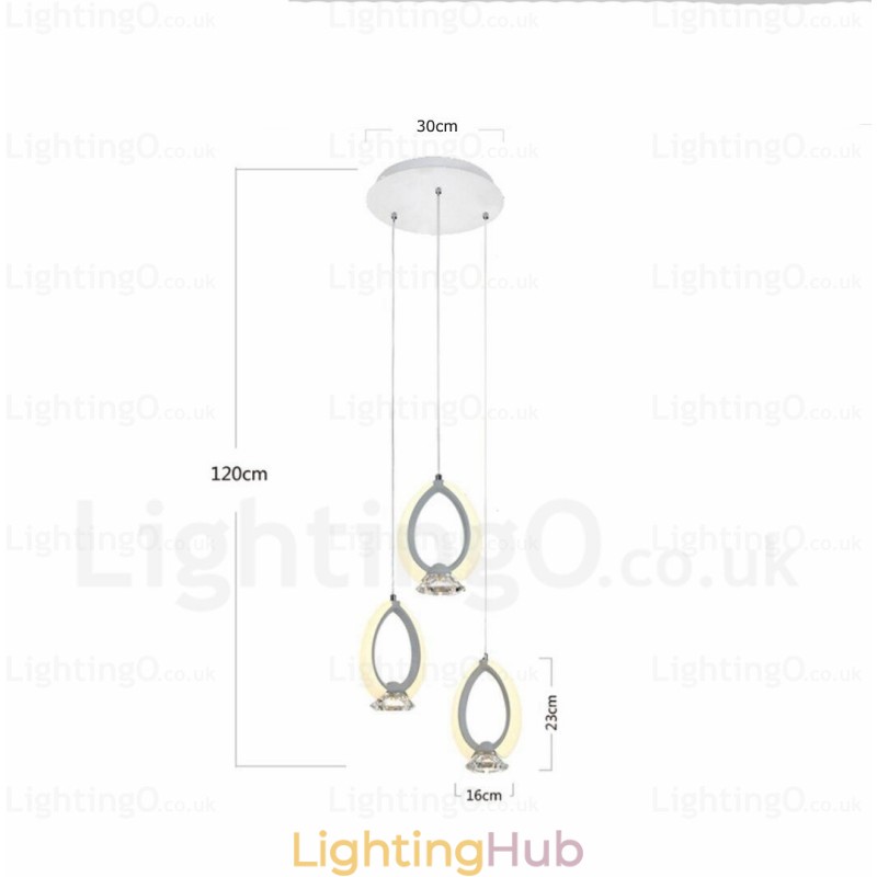 1 Light Modern Contemporary Pendant Light with Crystal Shade