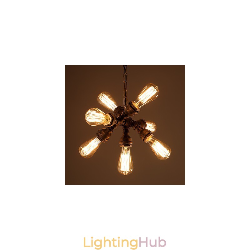 Rustic Lodge Vintage Electroplated Metal Chandelier