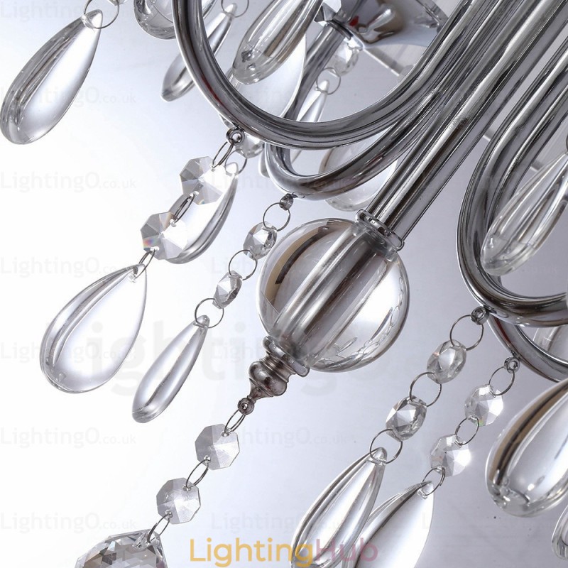 1 Light Modern Contemporary Pendant Light with Crystal Shade
