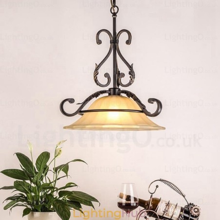 1 Light Country Rustic Pendant Light with Glass Shade 1 Light Country Rustic Pendant Light with Glass Shade