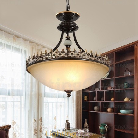 3 Light Country Rustic Pendant Light with Glass Shade 3 Light Country Rustic Pendant Light with Glass Shade