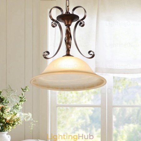 1 Light Country Rustic Pendant Light with Glass Shade 1 Light Country Rustic Pendant Light with Glass Shade