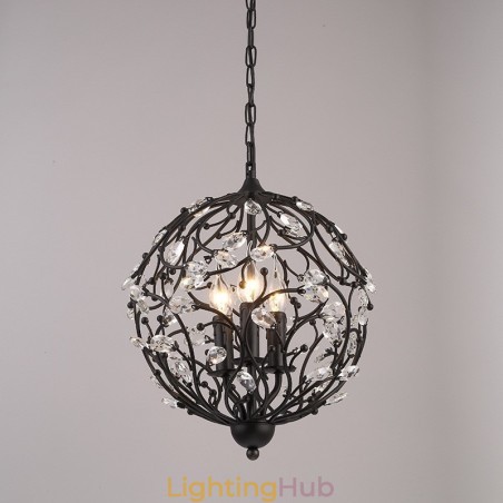 3 Light Vintage Retro Globe Crystal Pendant Light 3 Light Vintage Retro Globe Crystal Pendant Light