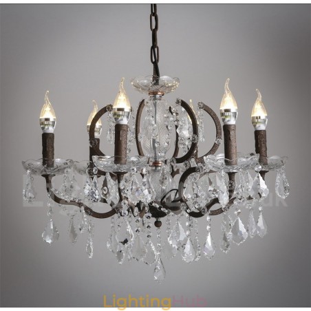 6 Light Diameter 60CM Vintage Crystal Painting Metal Chandelier Rusty Iron Colour Pendant Light 6 Light Diameter 60CM Vintage Crystal Painting Metal Chandelier Rusty Iron Colour Pendant Light