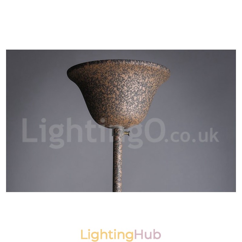 6 Light Diameter 60CM Vintage Crystal Painting Metal Chandelier Rusty Iron Colour Pendant Light