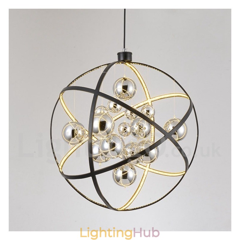 Diameter 50CM 80CM Vintage Globe Chandelier Rusty Colour Pendant Light