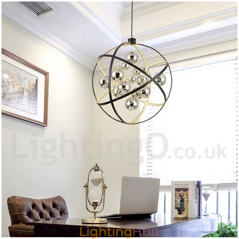 Diameter 50CM 80CM Vintage Globe Chandelier Rusty Colour Pendant Light