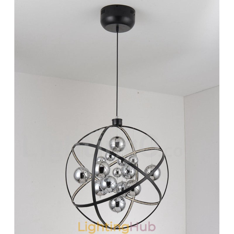 Diameter 50CM 80CM Vintage Globe Chandelier Rusty Colour Pendant Light