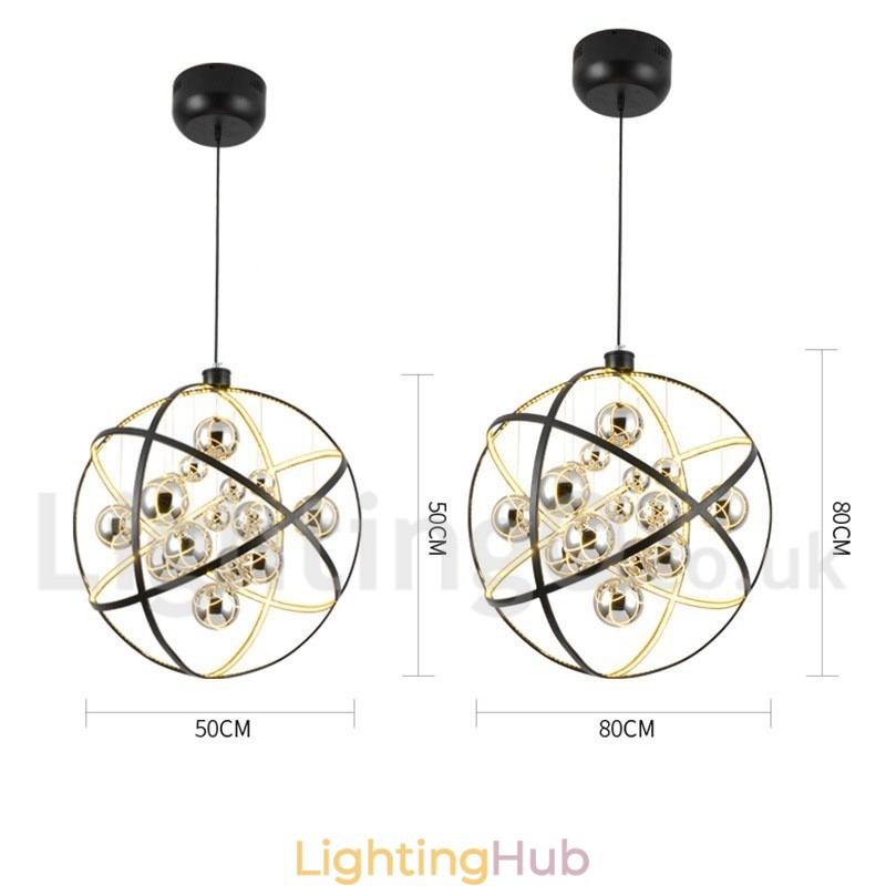 Diameter 50CM 80CM Vintage Globe Chandelier Rusty Colour Pendant Light