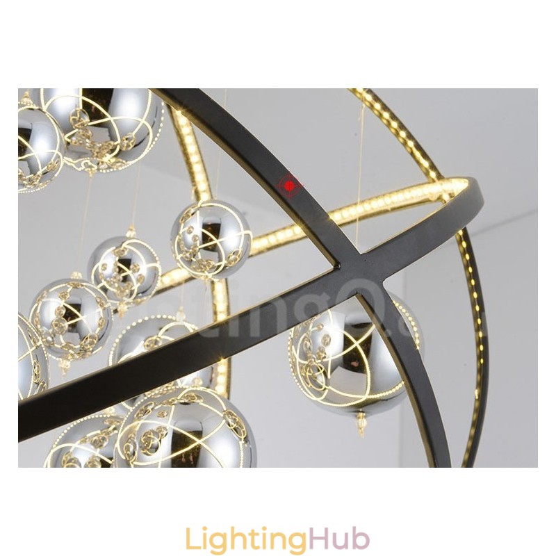 Diameter 50CM 80CM Vintage Globe Chandelier Rusty Colour Pendant Light