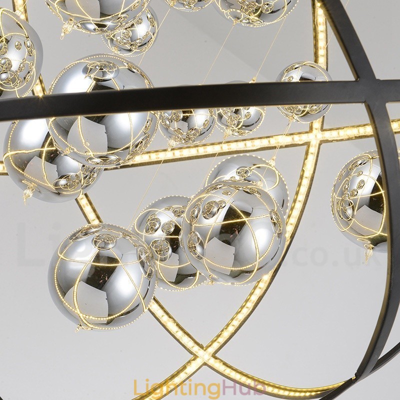 Diameter 50CM 80CM Vintage Globe Chandelier Rusty Colour Pendant Light