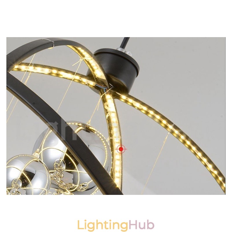 Diameter 50CM 80CM Vintage Globe Chandelier Rusty Colour Pendant Light