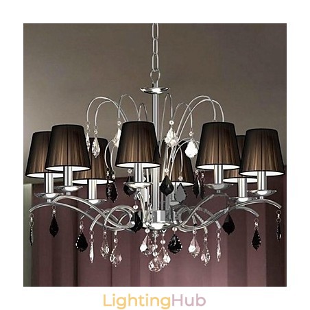 Cloth Lamp Shade Crystal Chandelier 8 Lights Cloth Lamp Shade Crystal Chandelier 8 Lights