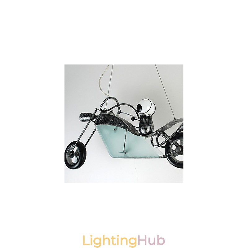 Nostalgic Children Boy Motorcycle Iron Chandelier lighting lamps