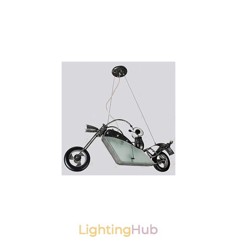 Nostalgic Children Boy Motorcycle Iron Chandelier lighting lamps