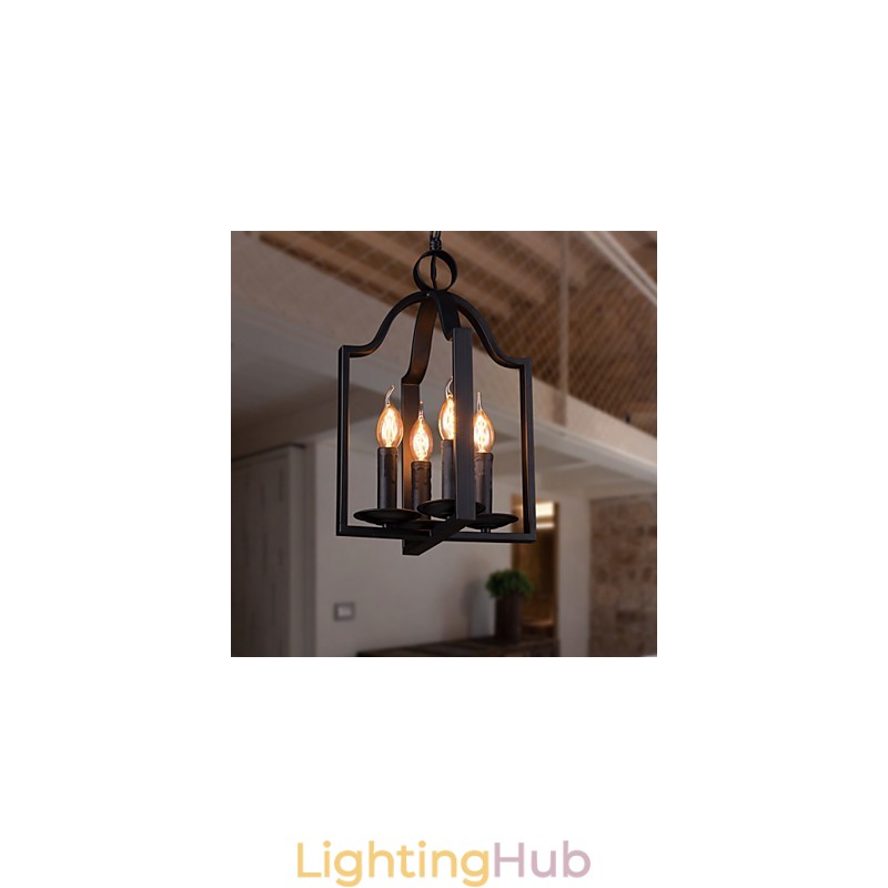 4 Light Vintage Minimalist Iron Painting Pendant Light