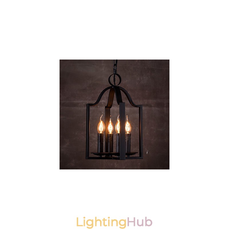 4 Light Vintage Minimalist Iron Painting Pendant Light