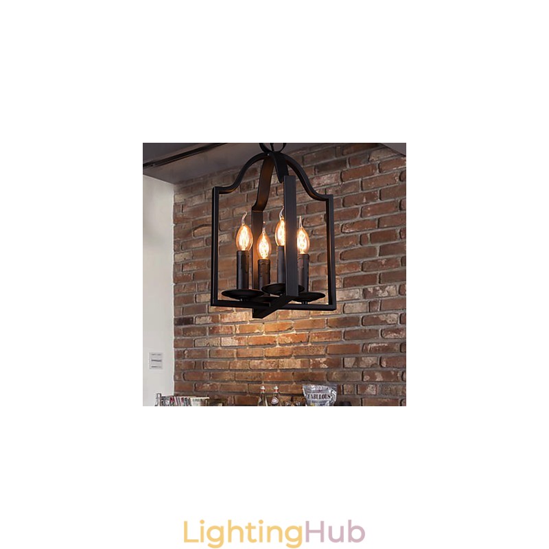 4 Light Vintage Minimalist Iron Painting Pendant Light