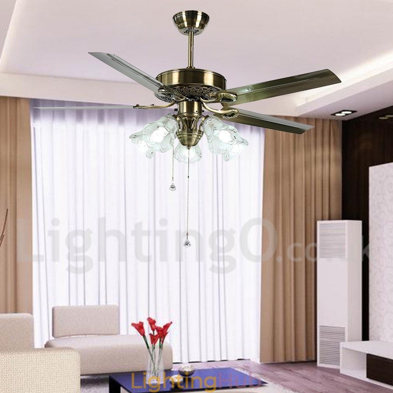 52" European Style Vintage Ceiling Fan