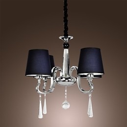 Vintage Chandelier 4 Light Classic Fabric Metal Painting