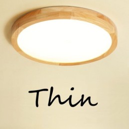 Ultra thin Round Wood Ceiling Lamp Solid Wood Acrylic Ceiling Lamp Nordic Lights