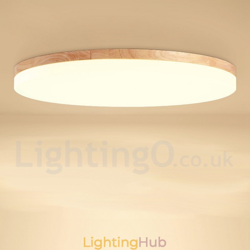 Nordic Round Ceiling Lamp Simple Modern Solid Wood Lamp Ultra thin Ceiling Lamp