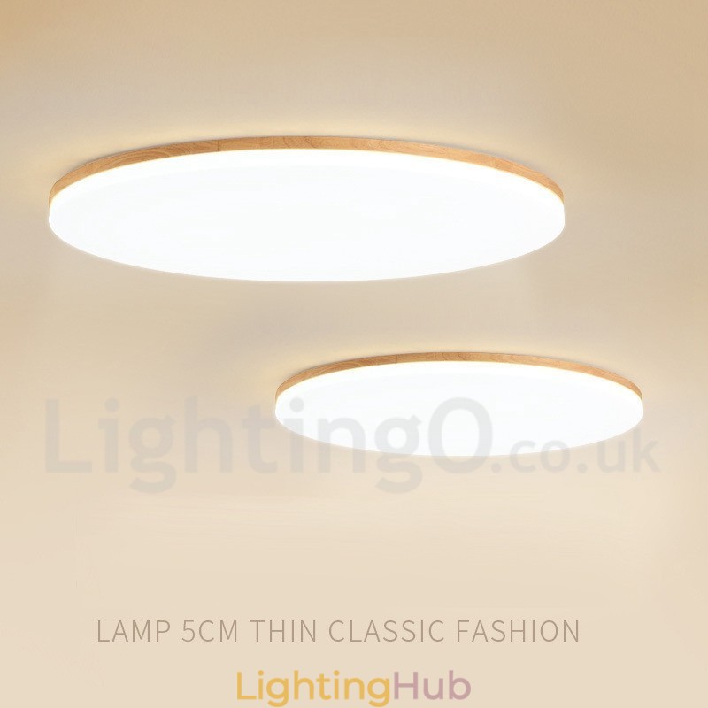 Nordic Round Ceiling Lamp Simple Modern Solid Wood Lamp Ultra thin Ceiling Lamp