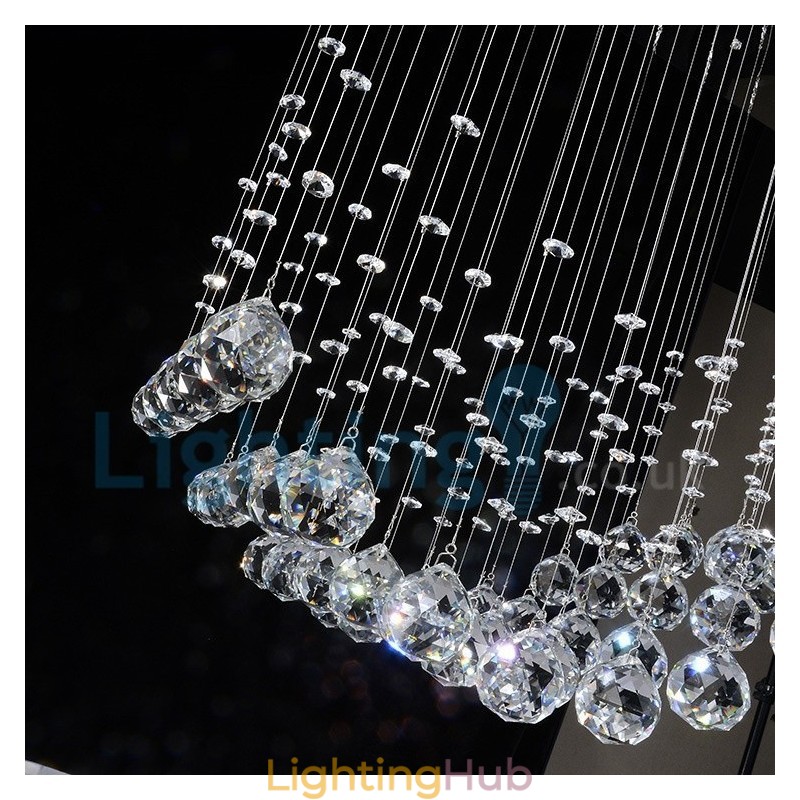 Modern Contemporary Chandelier Flush mount Pendant Fixture Crystal Rain Drop Light