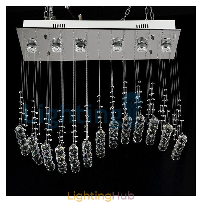 Modern Contemporary Chandelier Flush mount Pendant Fixture Crystal Rain Drop Light