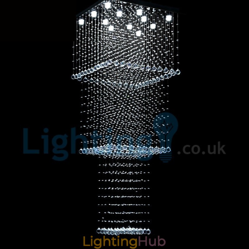 Modern Contemporary Chandelier Flush mount Pendant Fixture Crystal Rain Drop Light
