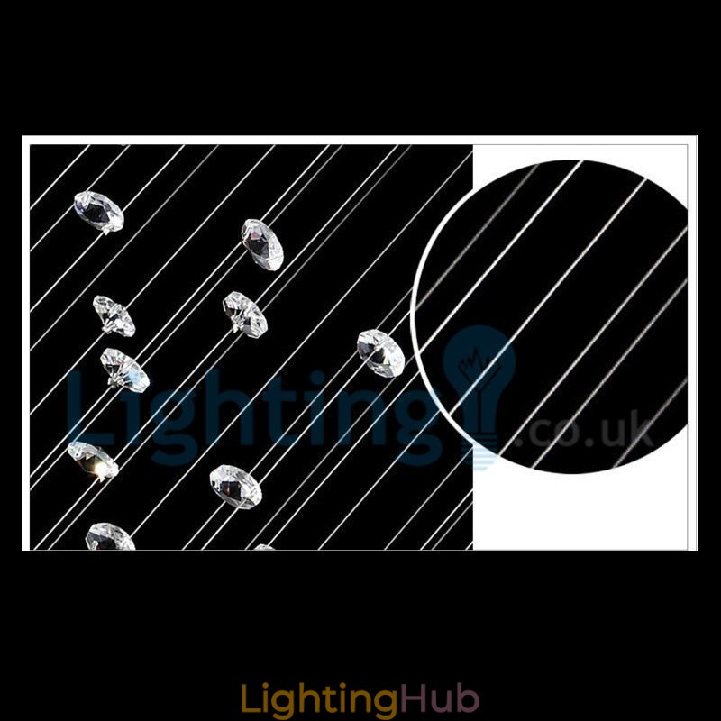 Modern Contemporary Chandelier Flush mount Pendant Fixture Crystal Rain Drop Light